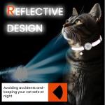 ilFindYou 2 Pack Breakaway Cat Collar with Safety Bell & Reflective Strips | QR Code ID Tag & Name Plate | Adjustable for Kittens Black&Pink