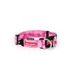 EzyDog Double Up Dog Collar – Double D-Rings for Superior Strength, Safety, and Comfort – Nylon Dog Collar with Reflective Trim and ID Attachment Point (Large, Pink Camo)