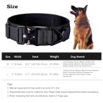 Comfluxe AirTag Dog Collar, 2" Wide Tactical Military Dog Collar with AirTag Holder & 3 Pet Patches, Soft Padded Reflective Waterproof Nylon Collar with Metal Buckle for Large Dogs (Black, L)