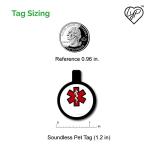 LYP Silicone Dog ID Tag, Medical Alert, 1.2 inch, Bone Shape, Deep Engraved, Non-Toxic, Eco-Friendly, US