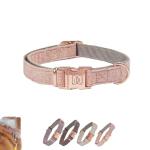 DOOMANLOAD Premium Adjustable Dog Collar,Smart ID Ring,Durable Rose Gold Buckle, Comfortable Twill,for Small Medium Large Dogs (Pink, Small)