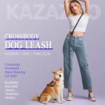 Kazazoo Hands-Free Dog Leash Adjustable Length 5-8Ft, Waist for Dog Walking, Running for Small &Medium Dogs with Reflective Strips, Ballistic Nylon, Waist Belt, Lightweight Black