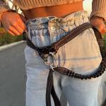 Shed Defender Hands Free Dog Leash Belt - Seen on Shark Tank - Attaches to Any Leash, Jogging & Running, Heavy Duty Buckle, Reflective Stitching, Adjustable one Size fits All, Designed in USA (Black)