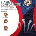 PUPTECK Dog Harness and Leash Set for Small Medium Dogs No Pull Step-in Soft Mesh Puppy Cat Vest Harnesses Reflective at Night, Denim NavyBlue S