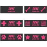 CHRYMPETIC Custom Dog Vest Patches - Personalized Name Patches for Dog Harness - Colorful Custom Patches for Dogs (Pink Star, Large (6.3 * 2 Inches))