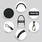 ActiveDogs Bridge Handle for Service Dog Vest & Harnesses - Assistance Dog Handle with Reinforced Nylon, Heavy Duty Metal Clips & Service Dog ID Band - Black 12"