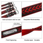Personalized Braided Leather Dog Collars for Small Medium Large Dogs,Custom Dog ID Collar with Name Plate,Customizable Nameplate Engraved Design,Leash Available,Purple,M Size