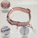 DOOMANLOAD Premium Adjustable Dog Collar,Smart ID Ring,Durable Rose Gold Buckle, Comfortable Twill,for Small Medium Large Dogs (Pink, Small)