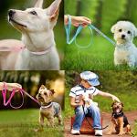 Soft Rhinestone Engraved Dog Collar and Leash Combo Set for Small Medium Large Dogs Custom Suede Leather Puppy Cat Pet Collars with Phone ID Tag/Pink-S