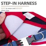 PUPTECK Dog Harness and Leash Set for Small Medium Dogs No Pull Step-in Soft Mesh Puppy Cat Vest Harnesses Reflective at Night, Denim NavyBlue S