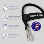 ActiveDogs Bridge Handle for Service Dog Vest & Harnesses - Assistance Dog Handle with Reinforced Nylon, Heavy Duty Metal Clips & Service Dog ID Band - Black 12"