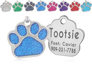 Personalized Glitter Pet ID Tags for Dogs & Cats