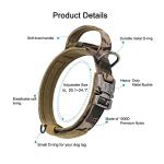 OEBEESA Tactical Dog Collar Adjustable Military Collar: - Nylon K9 Collars with Handle and Heavy Duty Metal Buckle for Medium and Large Dogs with 3 Patches and Airtag Case Holder (XL, Camo-Set)