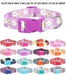 Moonpet Step in Dog Harness Leash Set- All Weather Reflective No-Pull Floral Pattern Padded Mesh Vest Harness for Cats Puppy Extra-Small Small Medium Large Dogs - Purple Flower - S