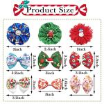 PET SHOW 12pcs Christmas Small Dogs Collar Charms Flowers Bow Ties for Xmas Holiday Party Costumes Medium Dog Cats Doggies Collars Attachment Grooming Accessories