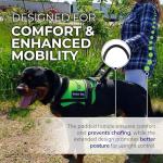 ActiveDogs Bridge Handle for Service Dog Vest & Harnesses - Assistance Dog Handle with Reinforced Nylon, Heavy Duty Metal Clips & Service Dog ID Band - Black 12"