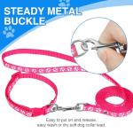 Dog Collar and Leash Set for Small Dogs, 4 Pieces, Paw Print Pattern, Adjustable 7.5-12.6 Inches
