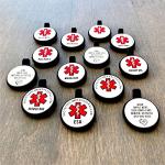 LYP Silicone Dog ID Tag, Medical Alert, 1.2 inch, Bone Shape, Deep Engraved, Non-Toxic, Eco-Friendly, US