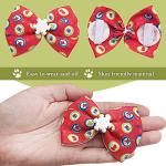 PET SHOW 12pcs Christmas Small Dogs Collar Charms Flowers Bow Ties for Xmas Holiday Party Costumes Medium Dog Cats Doggies Collars Attachment Grooming Accessories