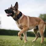 Comfluxe AirTag Dog Collar, 2" Wide Tactical Military Dog Collar with AirTag Holder & 3 Pet Patches, Soft Padded Reflective Waterproof Nylon Collar with Metal Buckle for Large Dogs (Black, L)