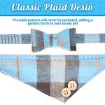 BINGPET Puppy Collar and Leash Set for Small Dogs, Plaid Bowtie Dog Collars Bandana with Bell for Boy Girl Dogs, Cute Adjustable Collar and Leash Set with Bow for Dog Cat Outdoor Walking, Blue S