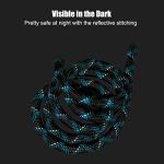 Hands Free 8.5ft Nylon Double Dog Leash with Reflective Stitching, Adjustable Waist Fits All for Medium Large Dogs - Blue