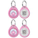 2 Pack Personalized Cat Tags,QR Code Pet ID Tags with Online Profile systerm,Editable Any Names and Phone numbles,2*Pink,S