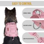 OneTigris Tactical Dog Harness Vest,No-Pull Service Dog Vest with Hook & Loop Panels,Adjustable Dog Vest Harness for Walking Hiking Training(Pink,S)