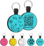 MYLUCKYTAG Quiet Engraved Silicone QR Code Pet ID | Personalized Dog & Cat Collar Tag | Online Profile | Location Alert Email
