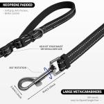 Kazazoo Hands-Free Dog Leash Adjustable Length 5-8Ft, Waist for Dog Walking, Running for Small &Medium Dogs with Reflective Strips, Ballistic Nylon, Waist Belt, Lightweight Black