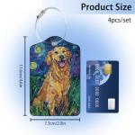 Cute PU Leather Dog ID Tags - 4 Pack