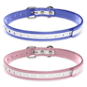 Peture Shock Collar Replacement Strap, 3/4" Waterproof Reflective Odorless TPU Dog Collar, Replacement Collar for Shock Collar with Metal Buckle - for All Brands Pet Training E Collars (Pink & Blue)
