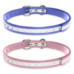 Peture Shock Collar Replacement Strap, 3/4" Waterproof Reflective Odorless TPU Dog Collar, Replacement Collar for Shock Collar with Metal Buckle - for All Brands Pet Training E Collars (Pink & Blue)
