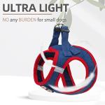 PUPTECK Dog Harness and Leash Set for Small Medium Dogs No Pull Step-in Soft Mesh Puppy Cat Vest Harnesses Reflective at Night, Denim NavyBlue S