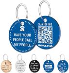 MYLUCKYTAG Stainless Steel QR Code Pet ID | Personalized Dog & Cat Tag with Online Profile & Location Alert Email | Durable Collar Identifier