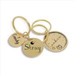 MiauCraft Lifetime Custom Engraved Dog ID Tag – Stainless Steel Pet Tag for Dogs & Cats, Double-Sided Personalization | Fits Collar, Harness, Leash (Golden Round)