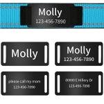 Personalized Reflective Dog Collars,Custom Engraved Stainless Steel Name Plate ID Collar Padded Pet Collar 4 Adjustable Sizes X-Small Small Medium Large (Black ID Tag)
