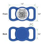 WhoseID QR Code Dog Tag with NFC, Personalized Pet ID Tag, Silicone Dog ID Tag, Modifiable Pet Online Profile, Multiple Emergency Contact, Scan QR Code Send GPS Location Email (Small, Navy Blue)