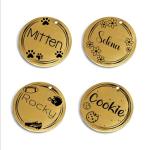 MiauCraft Lifetime Custom Engraved Dog ID Tag – Stainless Steel Pet Tag for Dogs & Cats, Double-Sided Personalization | Fits Collar, Harness, Leash (Golden Round)