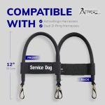 ActiveDogs Bridge Handle for Service Dog Vest & Harnesses - Assistance Dog Handle with Reinforced Nylon, Heavy Duty Metal Clips & Service Dog ID Band - Black 12"