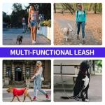 Kazazoo Hands-Free Dog Leash Adjustable Length 5-8Ft, Waist for Dog Walking, Running for Small &Medium Dogs with Reflective Strips, Ballistic Nylon, Waist Belt, Lightweight Black