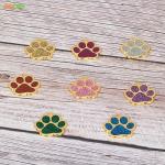 Personalized Green Paw Shaped Dog ID Tag
