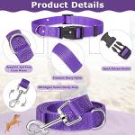 Weewooday 8 Pieces Dog Collar and Leash Set Nylon Adjustable Dog Collars and Leash Personalized Puppy Supplies for Small Medium Large Pet Walking Training, 4 Colors