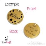 MiauCraft Lifetime Custom Engraved Dog ID Tag – Stainless Steel Pet Tag for Dogs & Cats, Double-Sided Personalization | Fits Collar, Harness, Leash (Golden Round)