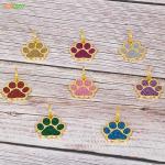 Personalized Green Paw Shaped Dog ID Tag