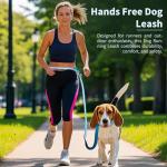 AIRUIDOG Hands Free Dog Leash, 4.25FT - 9FT Multifunctional Crossbody Waist Leash for Dogs Walking Reflective Running Dog Leashs for Medium and Large Dogs Walking,Jogging,Running,Training (Blue)