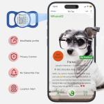 WhoseID QR Code Dog Tag with NFC, Personalized Pet ID Tag, Silicone Dog ID Tag, Modifiable Pet Online Profile, Multiple Emergency Contact, Scan QR Code Send GPS Location Email (Small, Navy Blue)