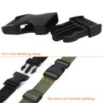 HARSKIYER Buckles for 1 Inch Straps, 6 Pcs Quick Side Release Buckles and 12 Pcs Tri-Glide Sliders, Heavy Duty Dual Adjustable Snap Clips for Nylon Webbing Pet Collar Backpack Replacement (Black)