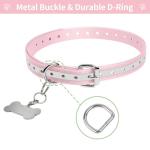 Peture Shock Collar Replacement Strap, 3/4" Waterproof Reflective Odorless TPU Dog Collar, Replacement Collar for Shock Collar with Metal Buckle - for All Brands Pet Training E Collars (Pink & Blue)