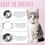 AirTag Cat Collar, Ultra Elastic Cat Tracker Collar, Airtag Holder Compatible with Apple Air Tag, [Lightweight & Scratch Resistant] Adjustable Stepless GPS Pet Collar for Cats Kittens, Pink